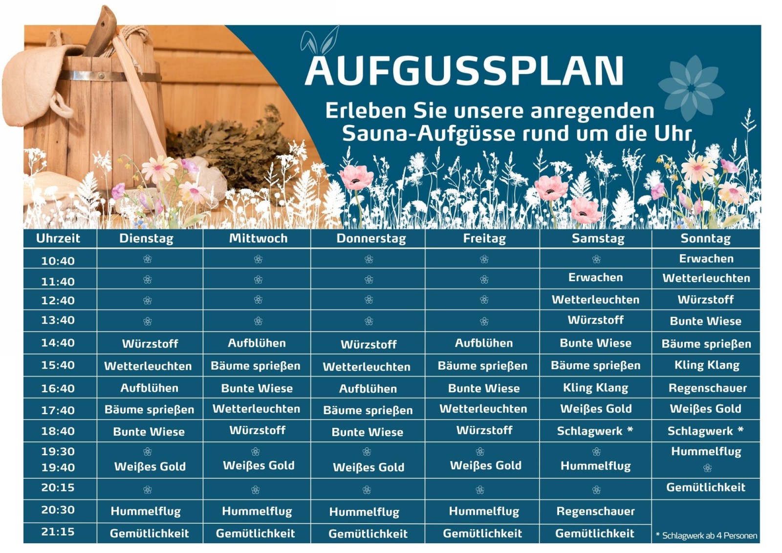 Aufgussplan FRühjahr 2026